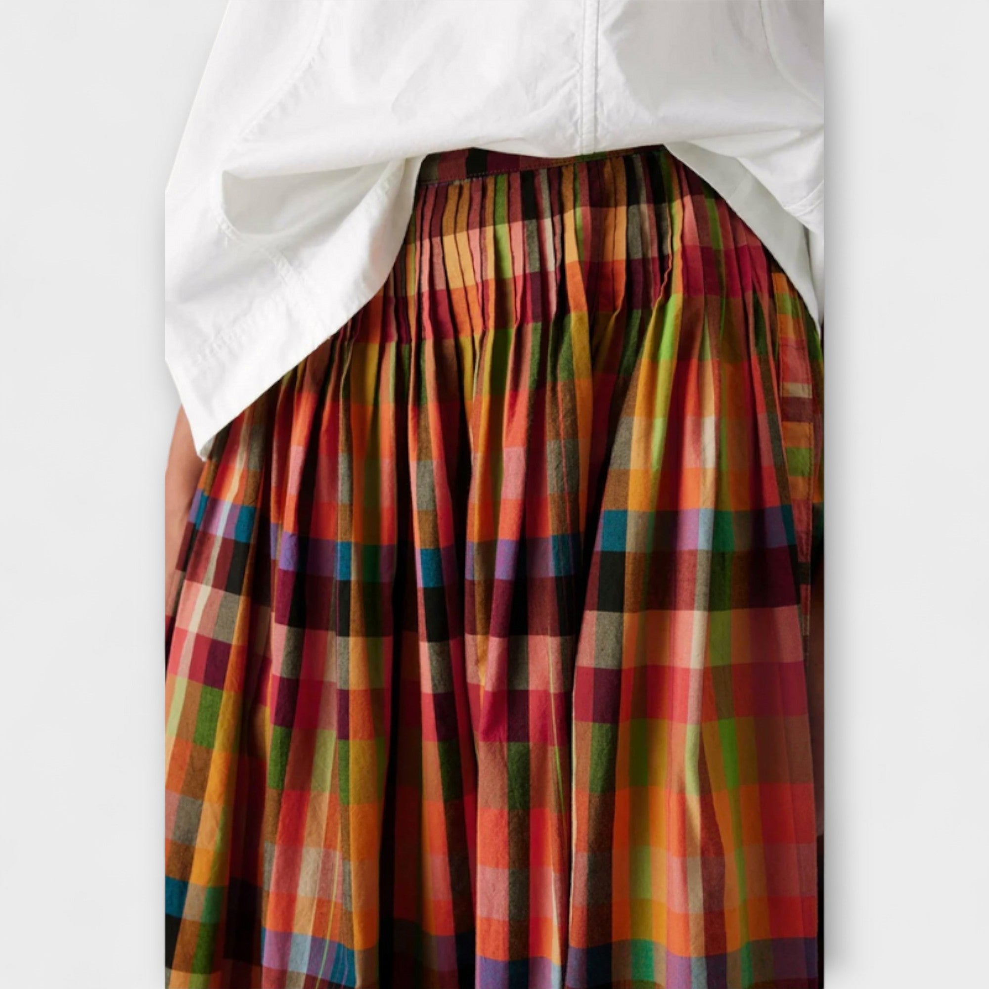 Emilia - Multicolored Striped Pleated Skirt