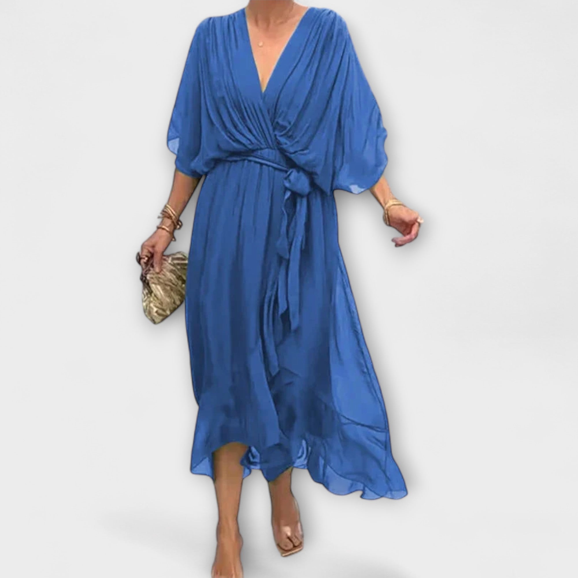 Amoura - Chiffon Dress with V-Neck