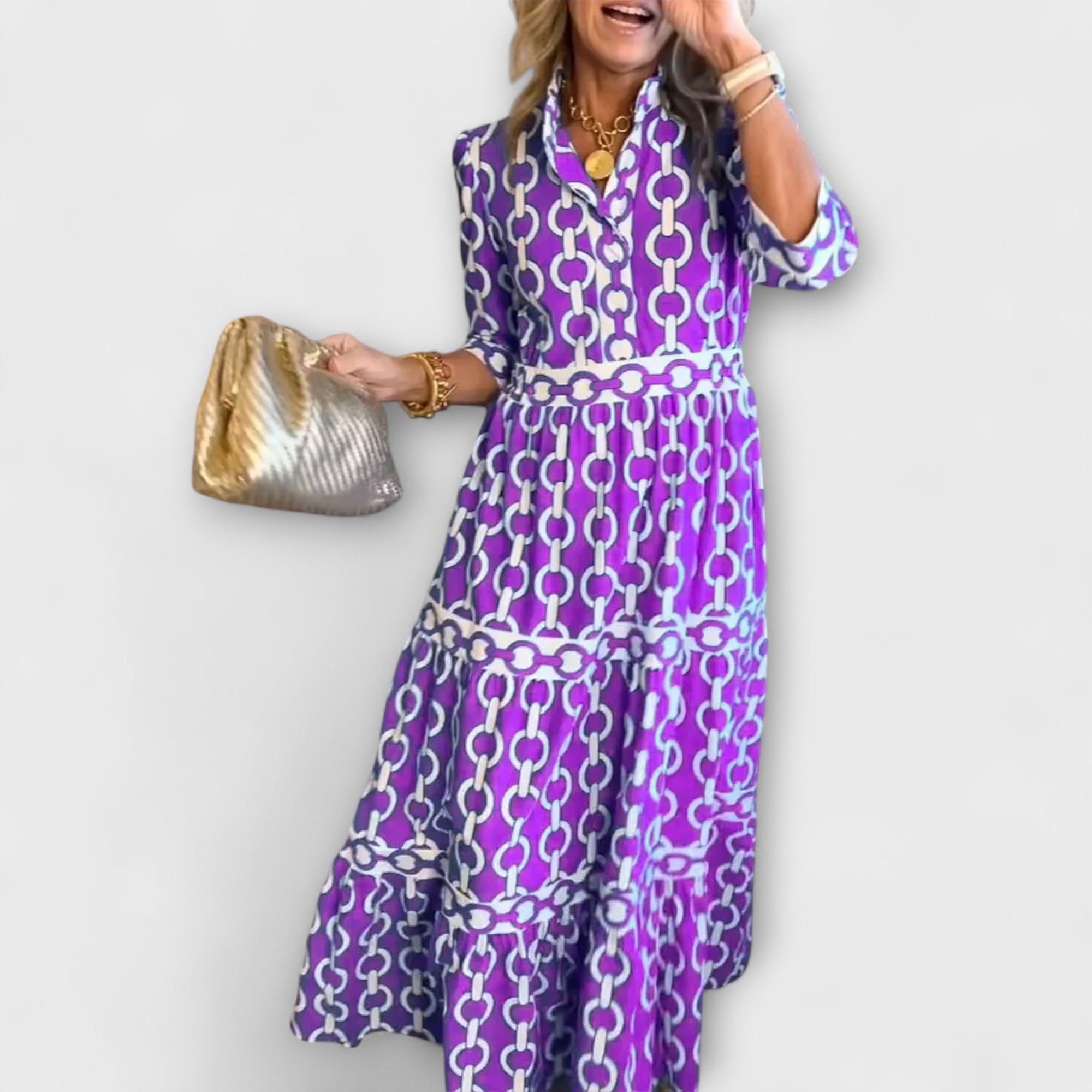 Juliette - Chain Pattern Midi Dress