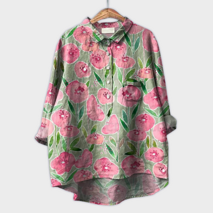 Magdalena - Handmade Women's Blouse with Floral Design