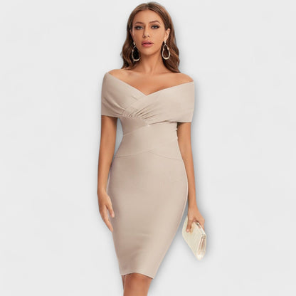 Elegant dress with a V-neck
